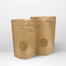 Kraft Circular Window Zipper Stand Up Pouch