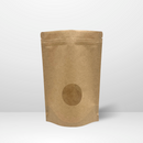 Kraft Circular Window Zipper Stand Up Pouch