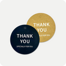 Round Black/Kraft "Thank You" Paper Tag 2 x 2"