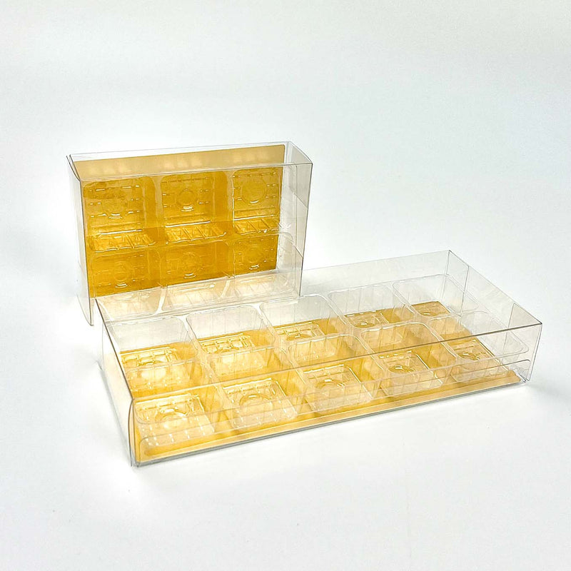 Clear Chocolate Box Packaging with 6 holders 4.7”x3.1”x1.4”