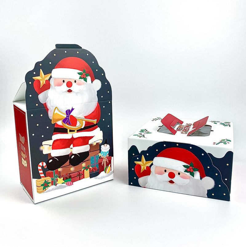 Christmas Hidden Standing Santa Clause Cake Box 8.3”x 8.3”x 4.9” - Pouches & More