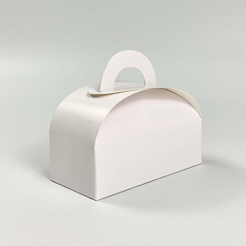 White Mini Dome Macaron Box with Handle 5.1" x 2.5" x 3.1" - Pouches & More
