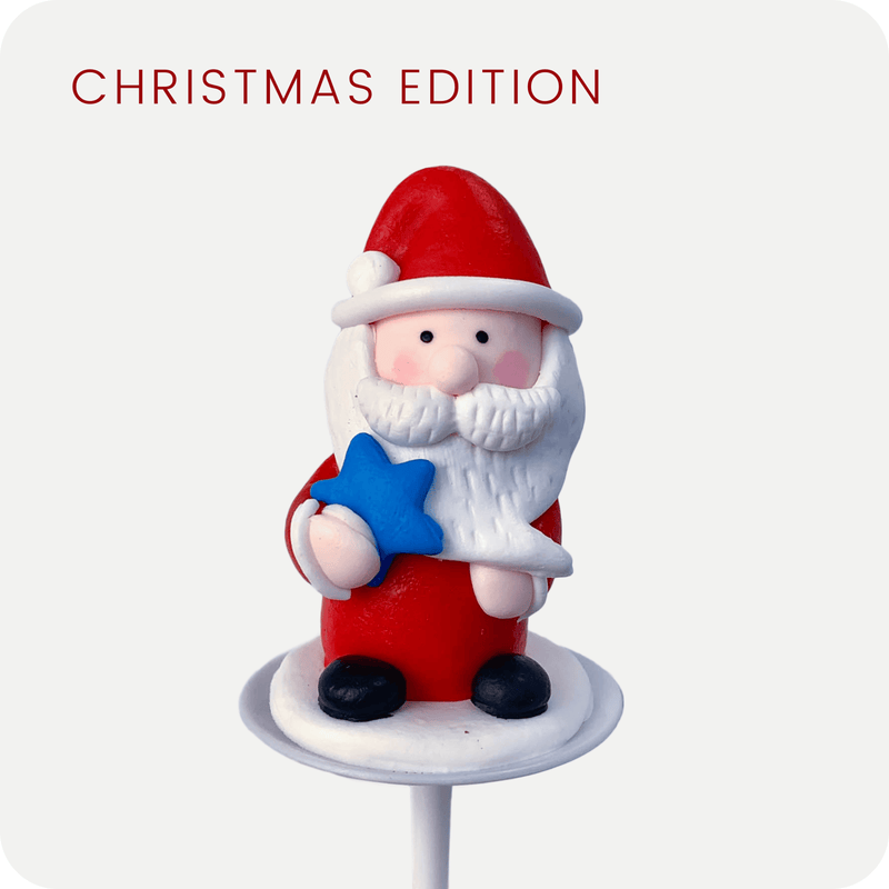 Christmas Santa Claus with Star Cake Topper 1.6”x 4.3” - Pouches & More