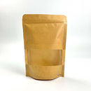 Kraft Rectangular Window Zipper Stand Up Pouch - Pouches & More