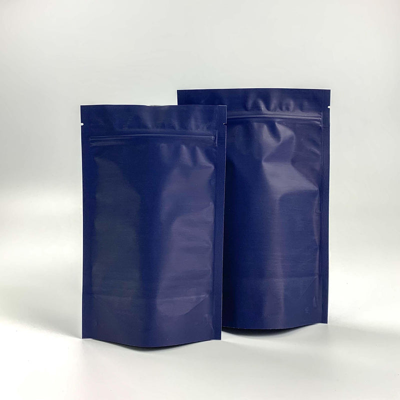 [ FREE SAMPLE ] Matte Navy Mylar Smell Proof Zipper Stand Up Pouch - Pouches & More