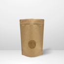 [ SAMPLE ] Kraft Circular Window Zipper Stand Up Pouch