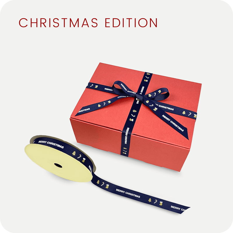 Christmas Decorative Grosgrain Craft Ribbon (NAVY BLUE) 0.6”x 15 yard - Pouches & More