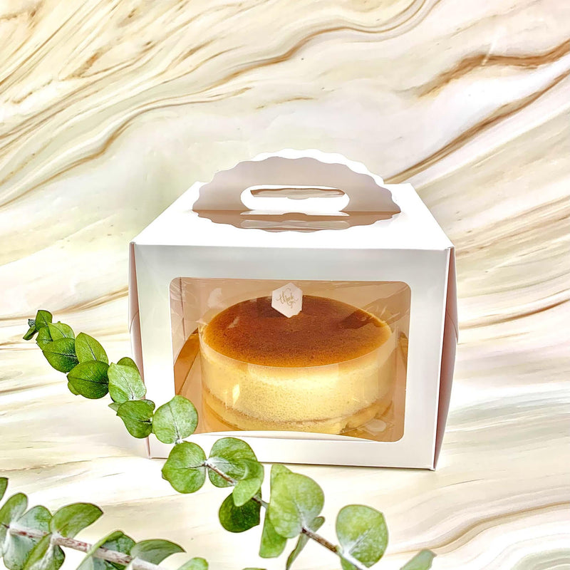 White Mini Cake Box Set with Window & Handle 5.5" x 5.5" x 4.3" - Pouches & More