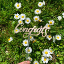 Champagne Gold "Congrats" Cake Topper - Pouches & More