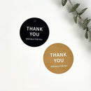 Round Black "Thank You" Paper Tag - Pouches & More