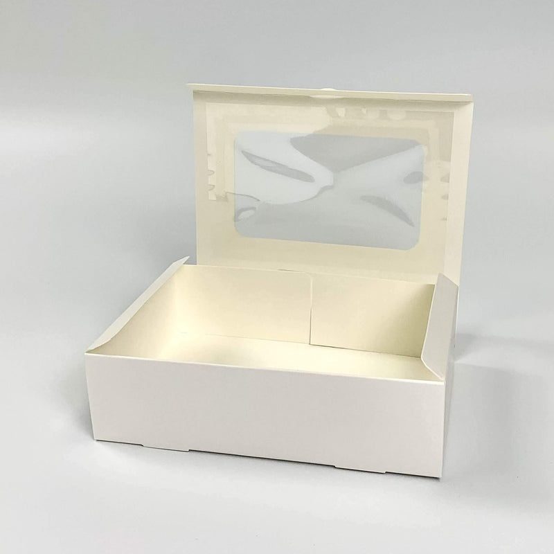 White Bakery Box with Sunroof Window 7 x 4.9 x 2" - Pouches & More