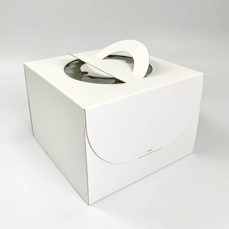 White Cake Box with Sunroof Window & Handle 9.4" - Pouches & More