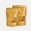 Kraft Rectangular Window Zipper Stand Up Pouch