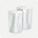 [ SAMPLE ] Matte White Mylar Smell Proof Zipper Stand Up Pouch