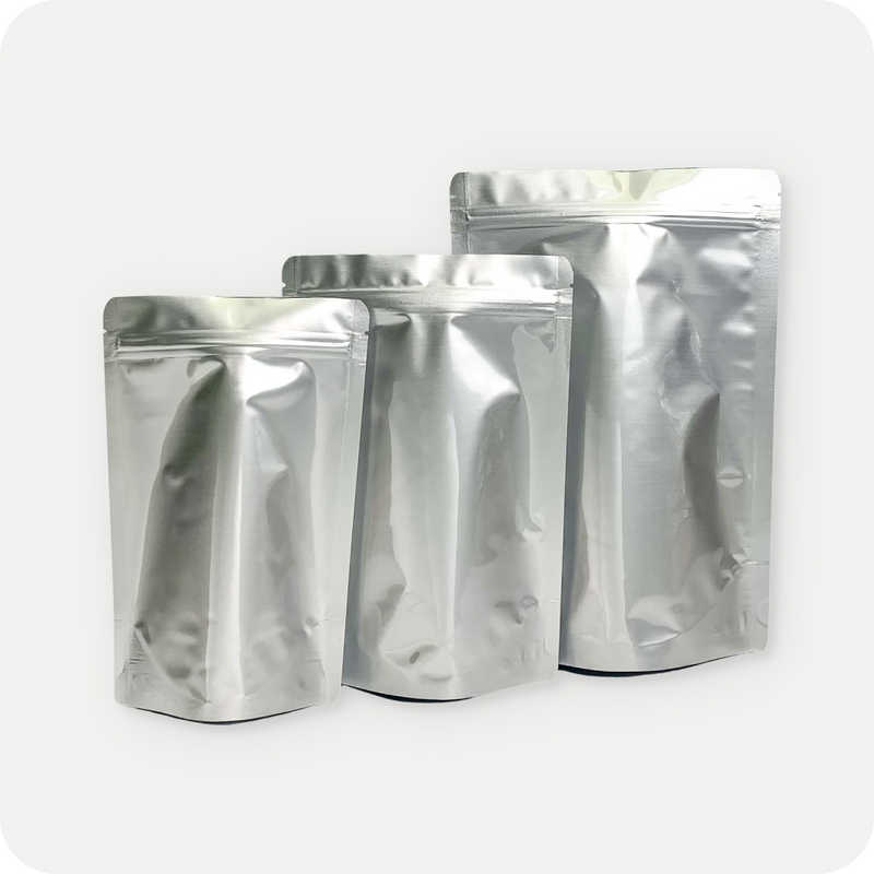 Silver Foil Smell Proof Zipper Stand Up Pouch
