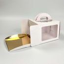 White Mini Cake Box Set with Window & Handle 5.5" x 5.5" x 4.3" - Pouches & More