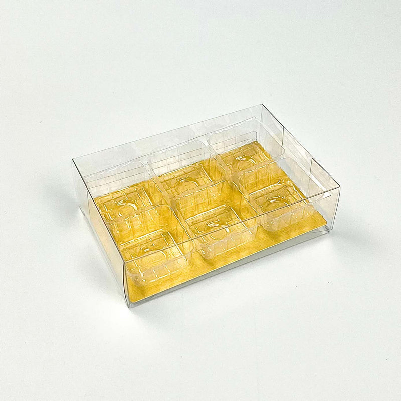 Clear Chocolate Box Packaging with 6 holders 4.7”x3.1”x1.4”