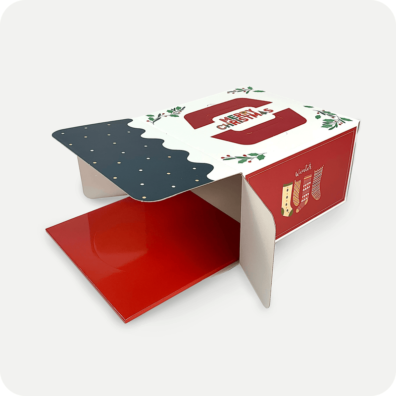 Christmas Red Square Cake Board 8.1"x 8.1" - Pouches & More