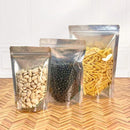 Front Clear Back Silver Zipper Stand Up Pouch - Pouches & More