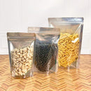 Front Clear Back Silver Zipper Stand Up Pouch - Pouches & More