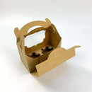 Natural Kraft 2 Holders Curved Window Cupcake Box with Handle 6.9”x 3.5”x 4.3” - Pouches & More