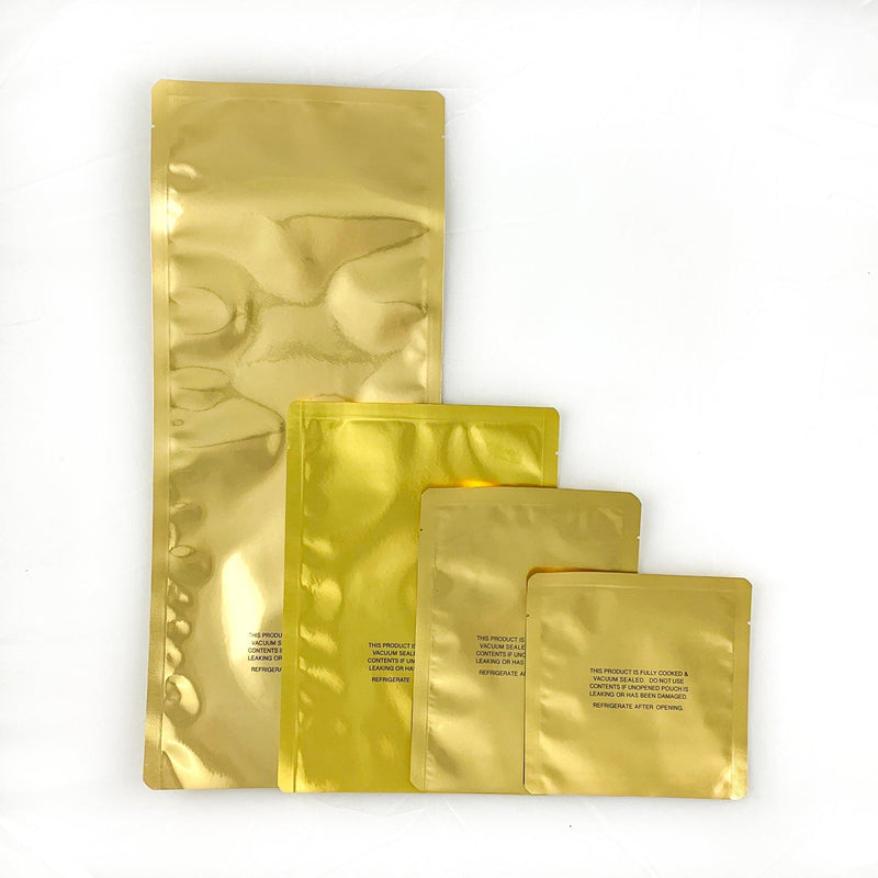 3-Side Seal Gold Retort Pouch 5.7 x 5.7" - 2 oz - Pouches & More