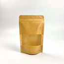 Kraft Rectangular Window Zipper Stand Up Pouch - Pouches & More