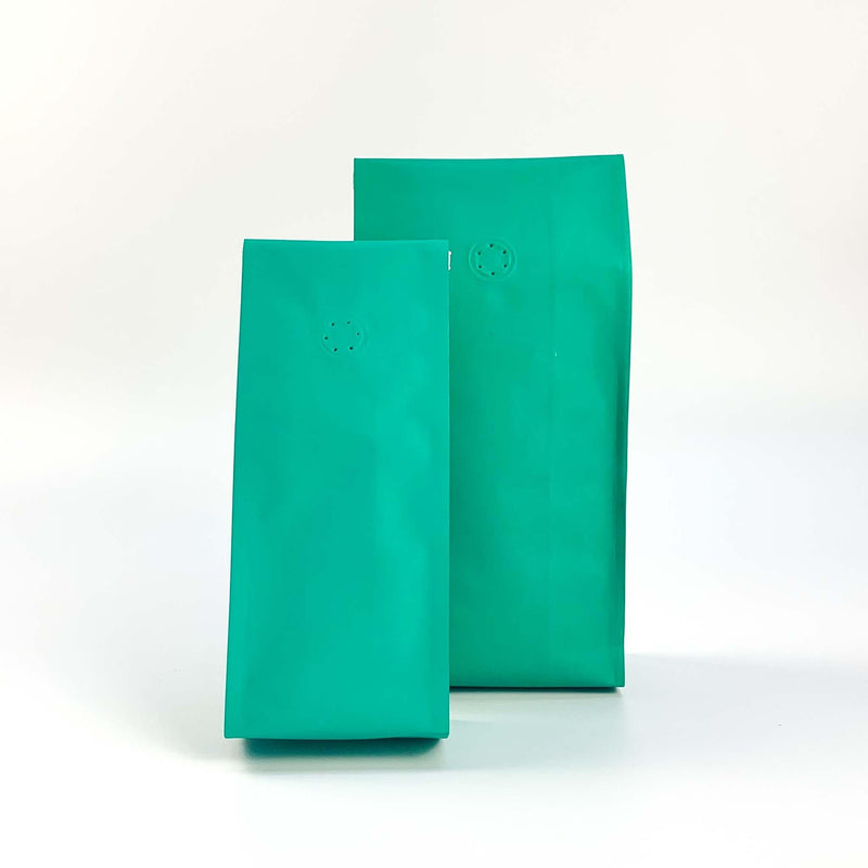 [ FREE SAMPLE ] Matte Mint One Way Valve Side Gusset Coffee Pouch - Pouches & More