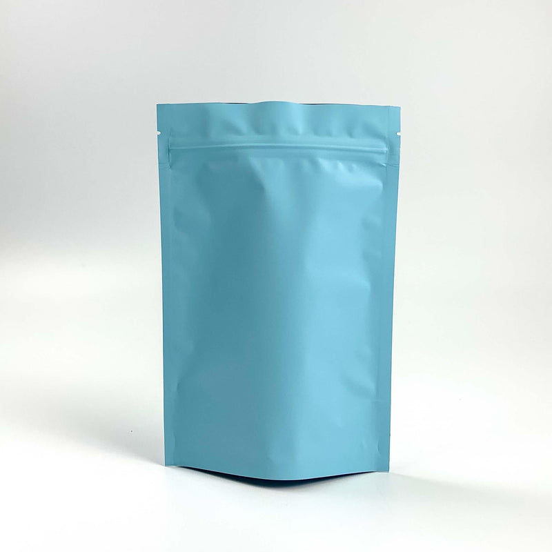 [ FREE SAMPLE ] Matte Pastel Blue Mylar Smell Proof Zipper Stand Up Pouch - Pouches & More
