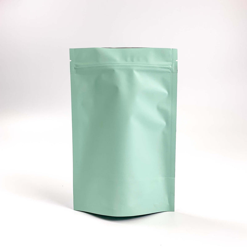Matte Pastel Green Mylar Smell Proof Zipper Stand Up Pouch - Pouches & More