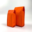 [ FREE SAMPLE ] Matte Orange One Way Valve Side Gusset Coffee Pouch - Pouches & More
