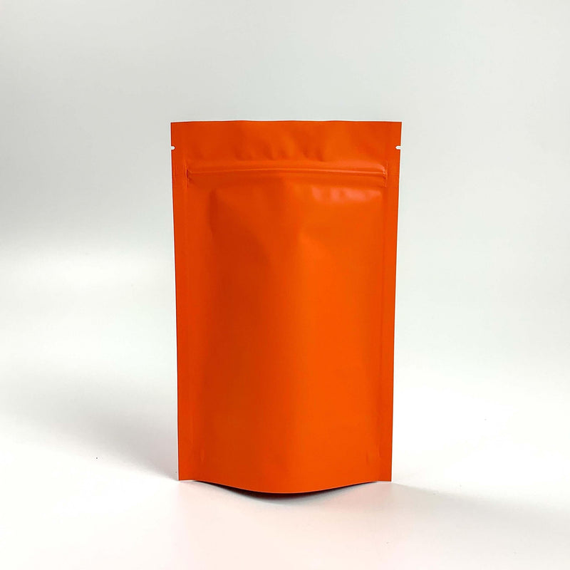 [ FREE SAMPLE ] Matte Orange Mylar Smell Proof Zipper Stand Up Pouch - Pouches & More