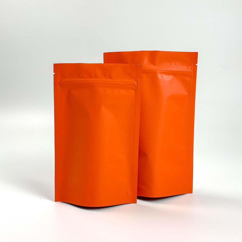 [ FREE SAMPLE ] Matte Orange Mylar Smell Proof Zipper Stand Up Pouch - Pouches & More