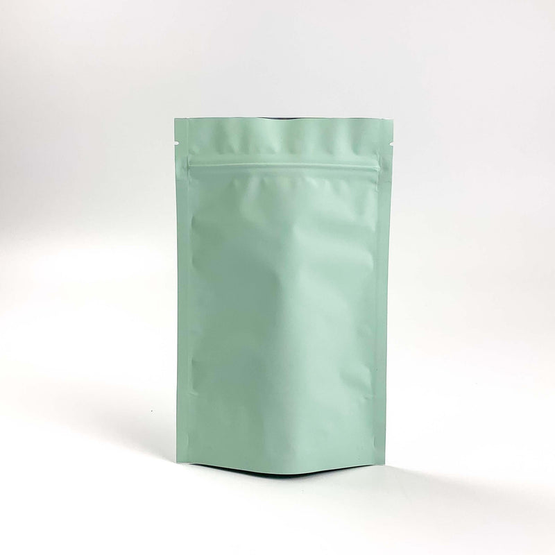 [ FREE SAMPLE ] Matte Pastel Green Mylar Smell Proof Zipper Stand Up Pouch - Pouches & More