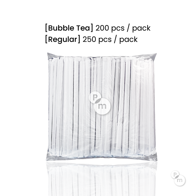 Biodegradable Paper Straws - Regular 8.2" x 0.27" - Pouches & More